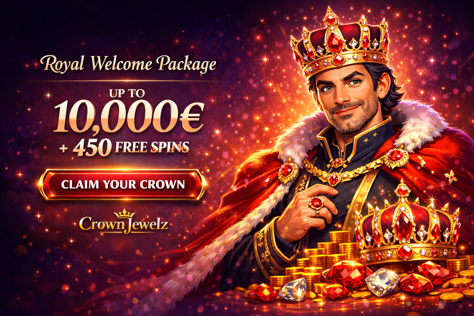 CrownJewelz online casino hero banner on desktop
